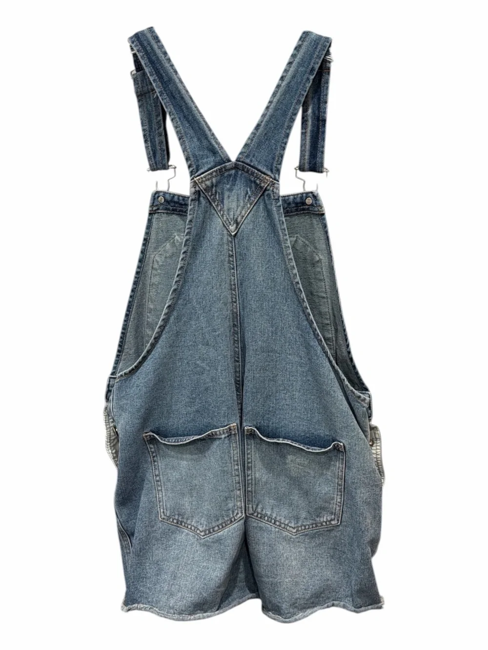 Wild Fable Denim Shortalls Overalls Romper Distressed Light Wash Size Large